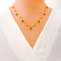 Fancy Fashionable Plush 21k Gold CZ Necklace 