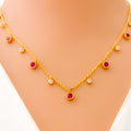 Fancy Fashionable Plush 21k Gold CZ Necklace 