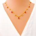 Fancy Fashionable Plush 21k Gold CZ Necklace 
