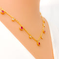 Fancy Fashionable Plush 21k Gold CZ Necklace 