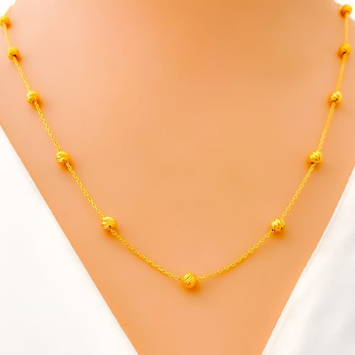 Exclusive Chic Delicate 21k Gold Orb Necklace