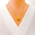 Dazzling Elegant Floral 21k Gold CZ Necklace 