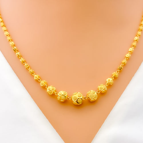 Minimalist Dotted 22k Gold Lara Necklace Set 