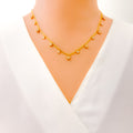 Captivating Iridescent 21k Gold CZ Necklace 