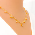 Captivating Iridescent 21k Gold CZ Necklace 