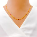 Delightful Dotted 22k Gold CZ Necklace