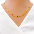 Graceful Dotted 22k Gold CZ Necklace