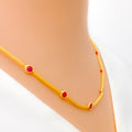 Graceful Dotted 22k Gold CZ Necklace