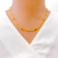 Vibrant Festive 22k Gold CZ Necklace 