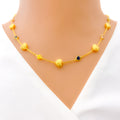 Faceted Dazzling Heart 22k Gold CZ Necklace 