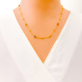Sleek Vibrant 21k Gold CZ Necklace 