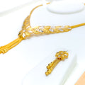 Attractive Alternating 22k Gold Floral Necklace Set