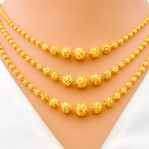Everlasting Royal 22k Gold Triple Lara Necklace Set 