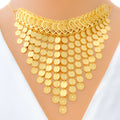 Regal Gleaming 21K Gold Light Necklace Set 