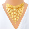 Regal Gleaming 21K Gold Light Necklace Set 