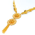 Dual Orb Flower 22k Gold Necklace