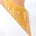 Captivating Royal Netted 21K Gold Necklace Set 