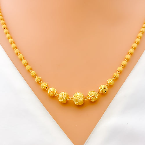 Impressive Sleek Dotted 22k Gold Lara Necklace Set 