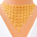 Impressive Extravagant Floral 21K Gold Necklace Set 