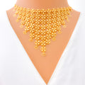 Impressive Extravagant Floral 21K Gold Necklace Set 