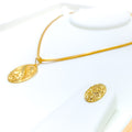 Extravagant Paisley Adorned 22K Gold Pendant Set