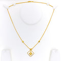 Stylish Diamond-Shaped 22k Gold Necklace