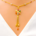 Delicate Daisy CZ 22k Gold Necklace 