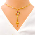 Delicate Daisy CZ 22k Gold Necklace 