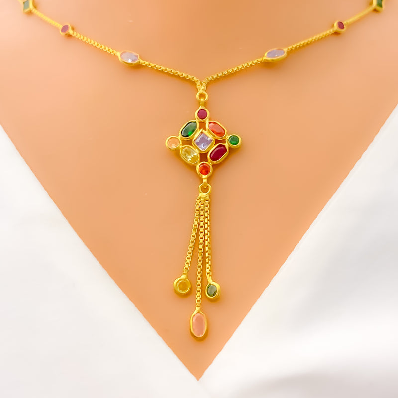 Lovely Lush CZ 22k Gold Necklace 