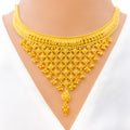 Decorative Drop Tassel 22k Gold Necklace Set 