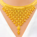 Decorative Drop Tassel 22k Gold Necklace Set 