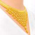 Decorative Drop Tassel 22k Gold Necklace Set 