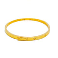 Smooth Finish Sleek 22k Gold CZ Bangle Bracelet