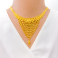 Dazzling Dotted Drop 22k Gold Necklace Set