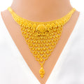 Dazzling Dotted Drop 22k Gold Necklace Set