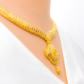 Classic Clover Drop 22k Gold Necklace Set 