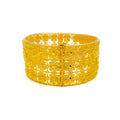 Blooming Netted Flower 22k Gold Screw Bangle