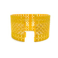 Decadent Checkered 22k Gold Floral Screw Bangle