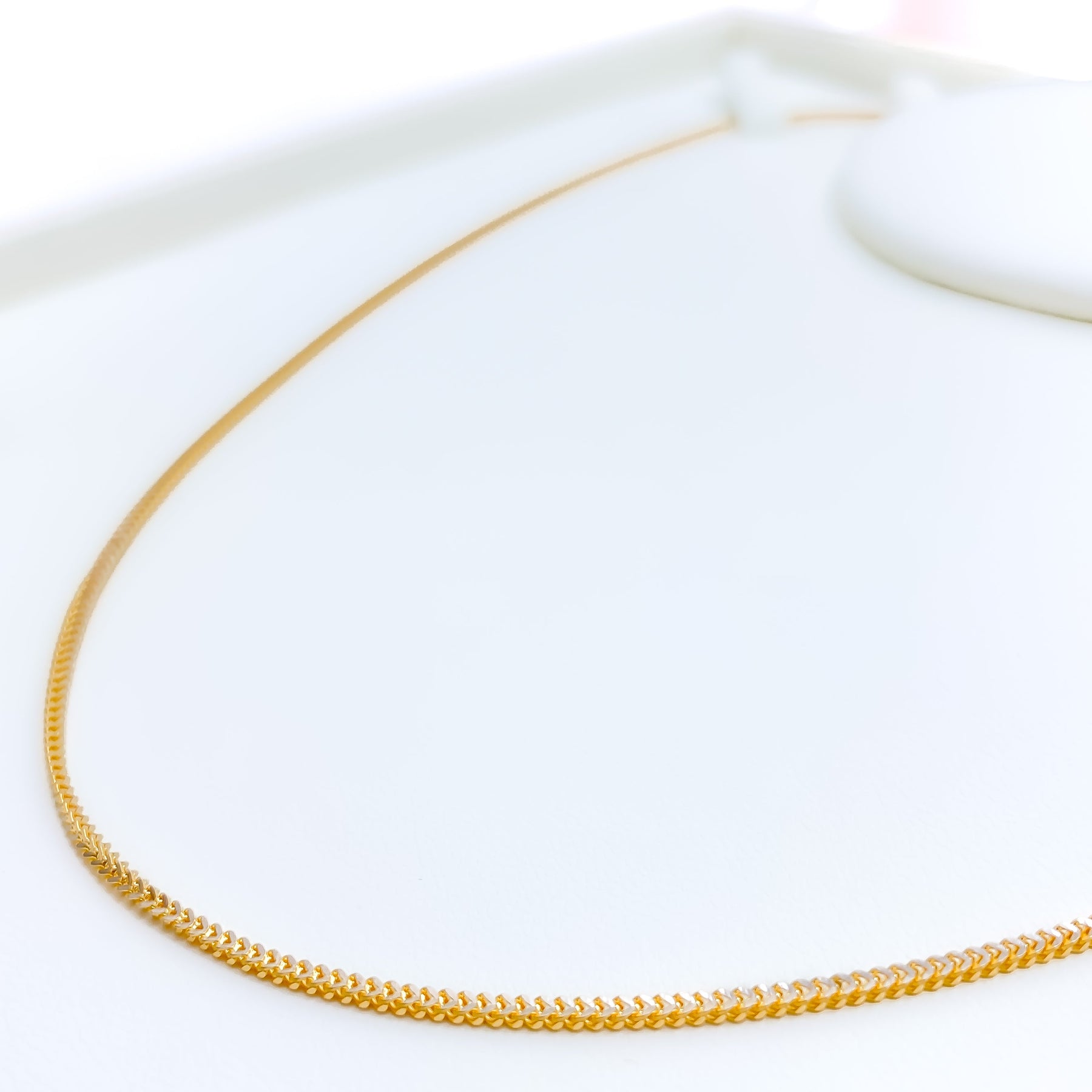 Fox Chain Design Thin Two-Tone 22k Gold Fox Chain - 20