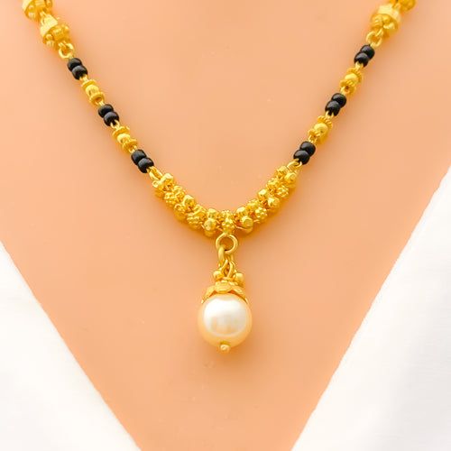 Sophisticated Pearl Drop 22k Gold Mangal Sutra 