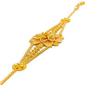 Ornate Smooth-Finish Floral 22k Gold Bracelet