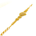 Delicate Curved 22k Gold Flower Bracelet