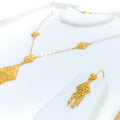 Delightful Hanging Chain 21k Necklace Set 