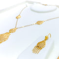 Dazzling Hanging Chain 21k Necklace Set 