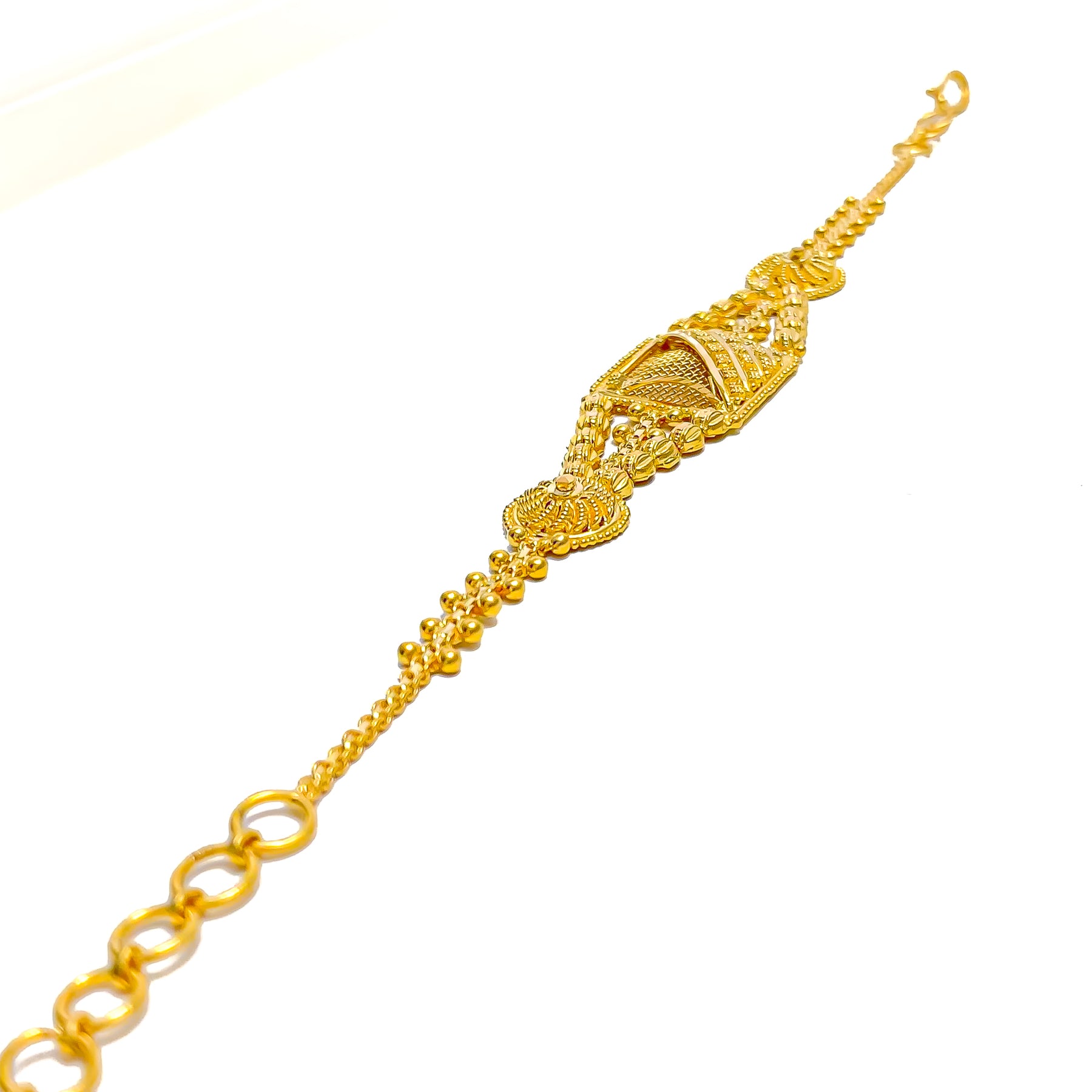 Triangular Gold Bracelets Unique Triangular Jali 22k Gold Bracelet – Andaaz Jewelers