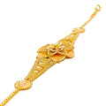 Festive Floral 22k Satin Gold Bracelet