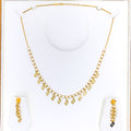 Delicate Leaf Charm 22K Gold Necklace Set 