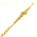Traditional Striped Marquise 22k Gold Bracelet