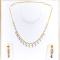Bright Leaf Charm 22K Gold Necklace Set 
