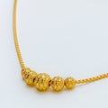 Distinct Striped Orb 22k Gold Necklace 